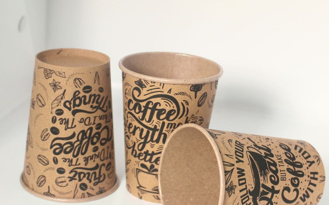 Paper Cup Kraft Motif